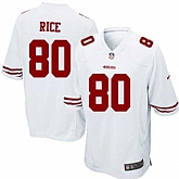 Nike Men & Women & Youth 49ers #80 Rice White Team Color Game Jersey,baseball caps,new era cap wholesale,wholesale hats